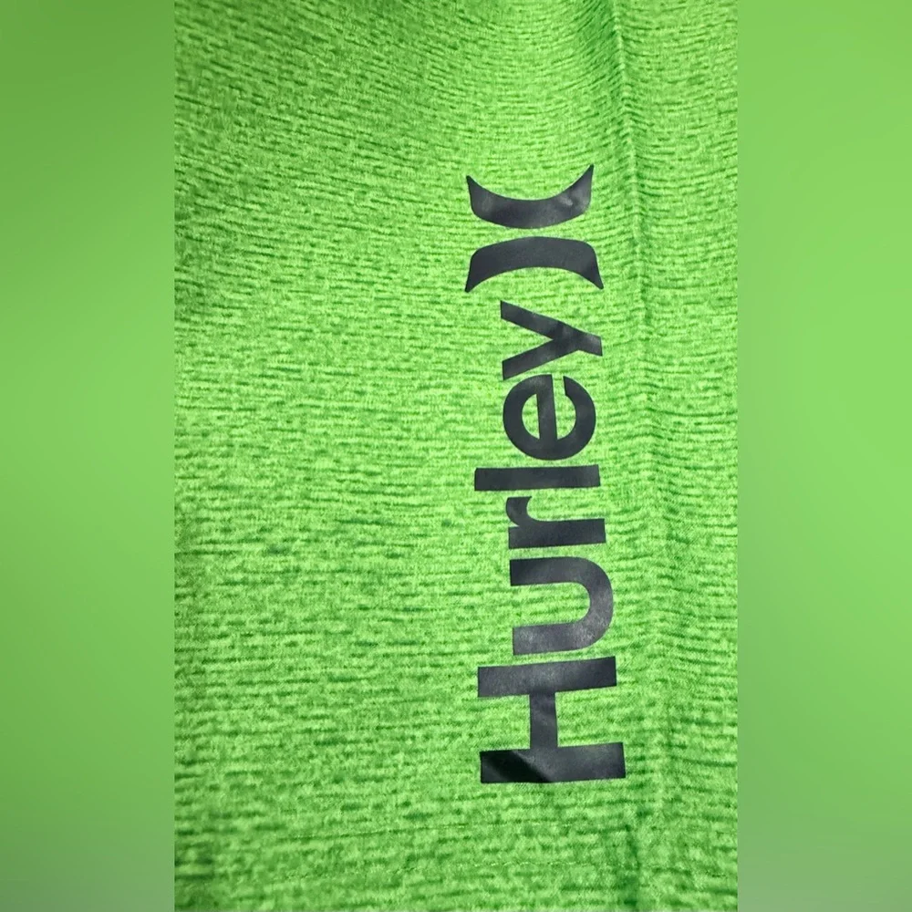 Hurley Kids Neon Green Swim Trunks with Black Drawstring